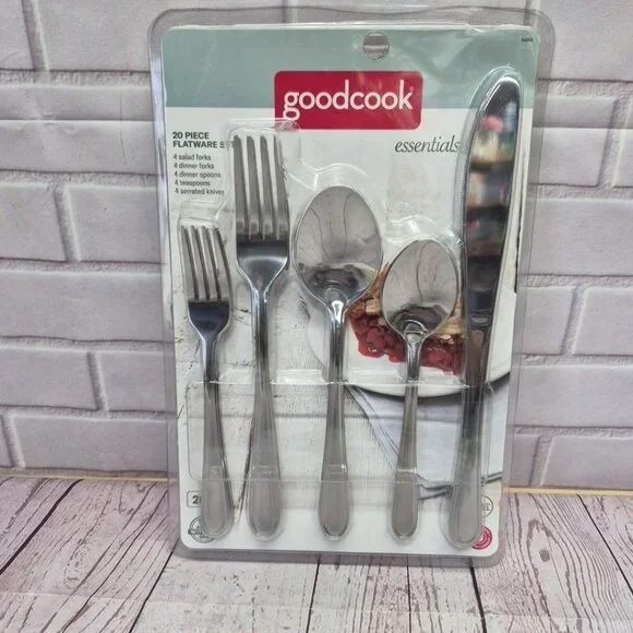 GoodCook 20 Piece Flatware Set – Stainless‎ Steel – BPA Free – New