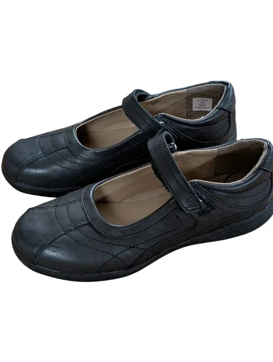 Stride Rite Claire Black Leather Mary Jane Flats Size 3.5