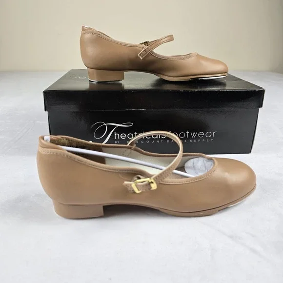Theatricals Footwear Kids  Leather Tap‎ Shoes Mary Jane Buckle Strap Size 4.5 M