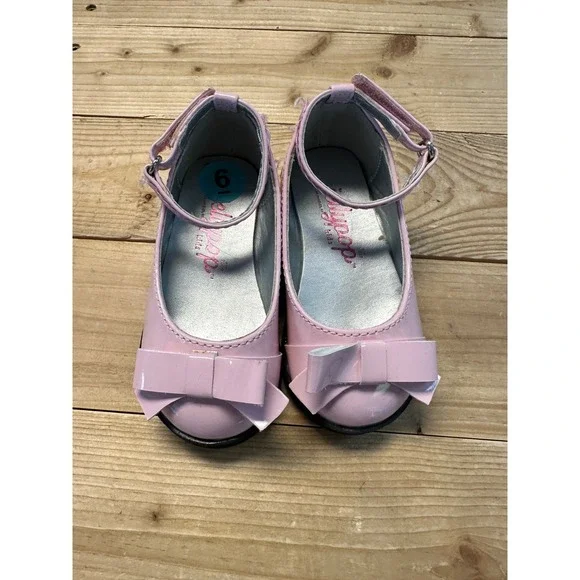 Jellypop Kids Lil Aubri Pink Patent Mary Jane Bow Dress‎ Shoes Toddler Size 6M