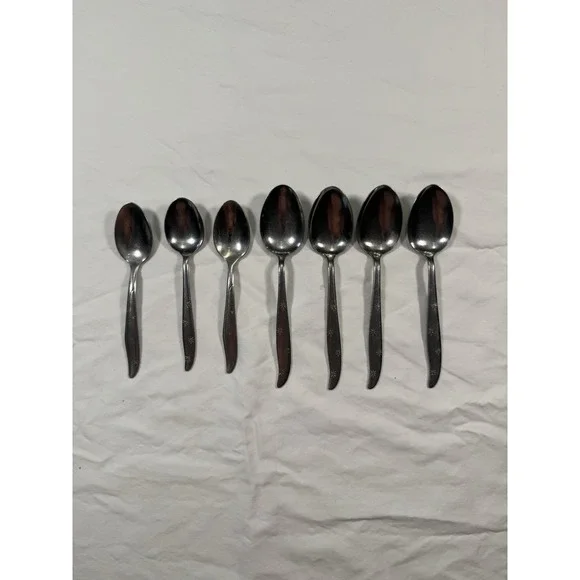 Lot‎ of 7 Dorzel Hull FIRST STAR Stainless Teaspoons  And Tablespoons Atomic