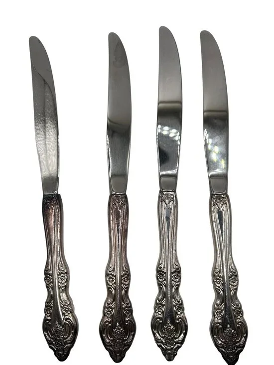 Set Of 5 Oneida Silver Silverplate 1965 Silver Artistry Pattern Dinner Knives Vi