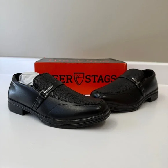 Deer Stags Boys Bold Slip-On Dress Comfort Loafer Size 4.5 Big Kid Black Concert
