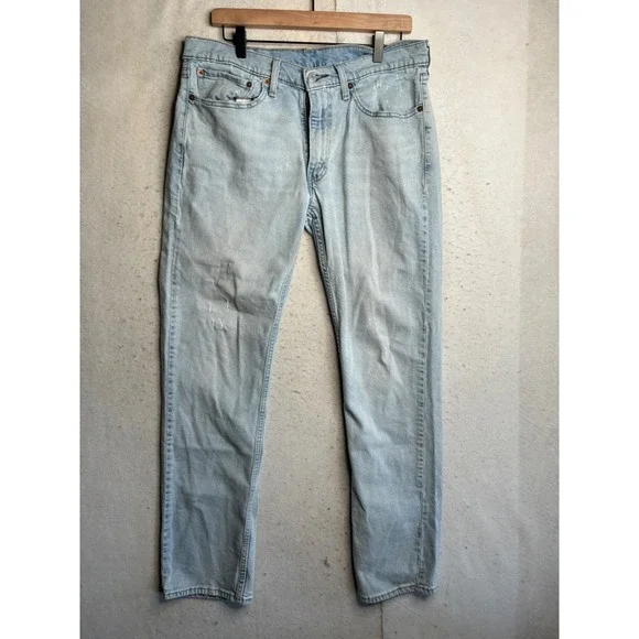 Levis 514 Straight Fit Light Wash Denim Jeans Mens 34x34 00514-1618