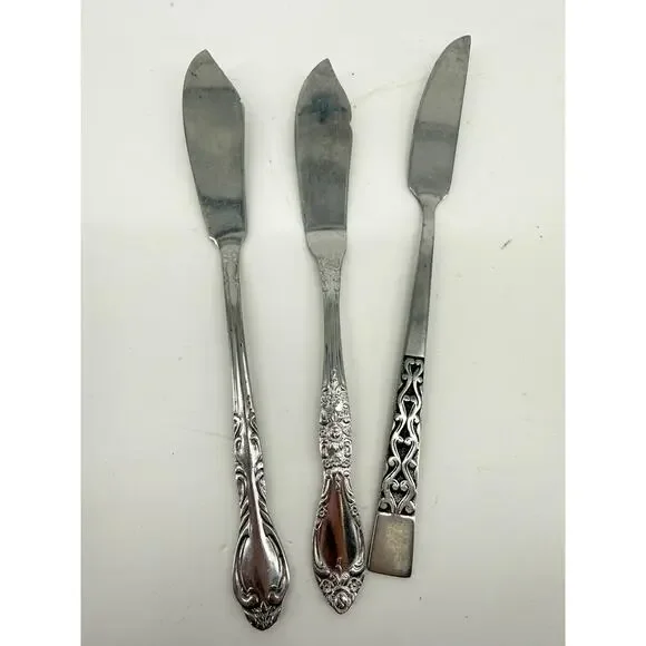 Vintage Butter Servers Lot 3 Jewelry Making Crafts Flatware Art Wind Chime