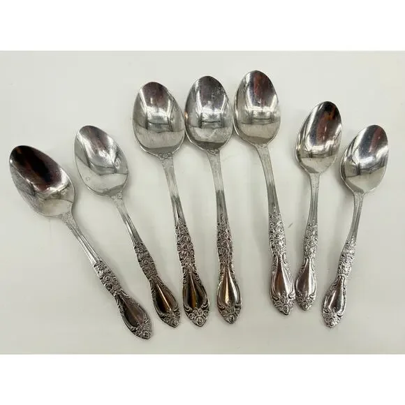Vintage Northland Stainless Korea Ornate Spoons Lot 8 Replacement Flatware