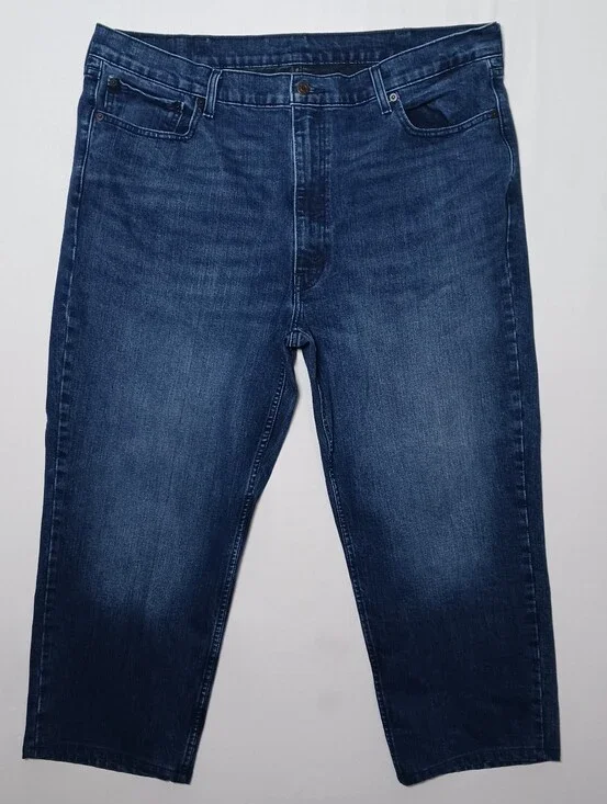 Levi's 550 Mens Relaxed Fit Tapered Leg Jeans 42X26 Dark Blue Wash Stretch Denim