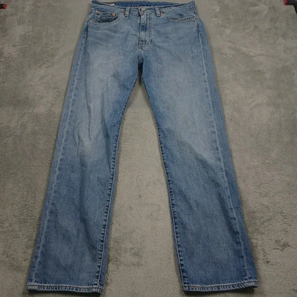 Levis 505 Jeans Mens 33x32 Blue Denim‎ Premium Pockets Cotton Casual