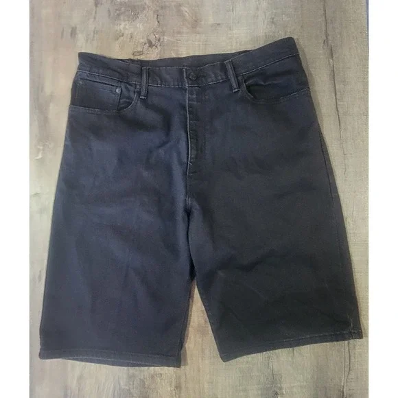 Levis 569 Shorts Mens 38 Black Denim  Loose Fit Long 11