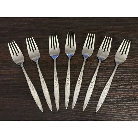 7 Oneida Royal Harvest Salad Forks William A Rogers Premier Stainless Vintage