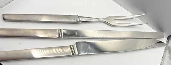Vintage Mid-Century Modern CAPRI Italy Stainless Steel 3-Piece Carving Set