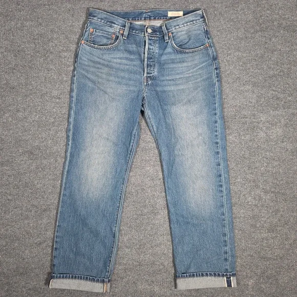 Levis 501 90s Selvedge Denim Jeans Medium Wash Button Fly A1959-0063 W30 L30