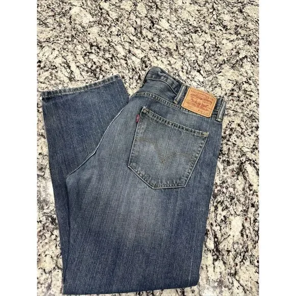 Levi's Mens 505 Regular Fit Straight Leg Blue Denim Jeans Med Wash Size38x29‎