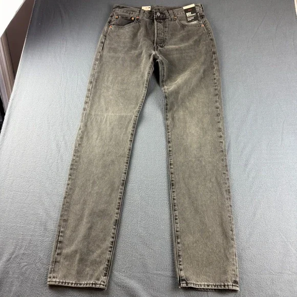 Levis 501 Premium Jeans Mens 32x36 Black Button Fly Straight Leg Regular Fit NEW