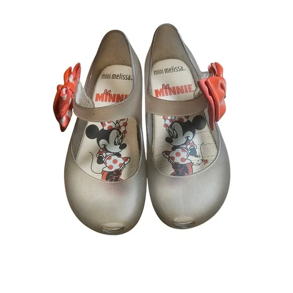 Mini Melissa Disney Ultra Bow Jelly Shoes Minnie Mouse Mary Jane 10 Glitter