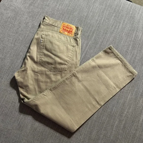 Levi's 505 Regular Fit Pants Mens 36x30 Tan Khaki Straight Leg Cotton Twill