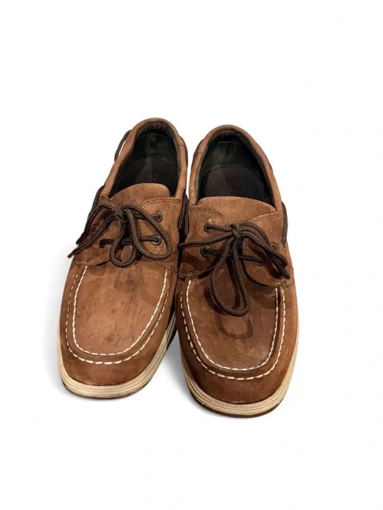 Sperry Intrepid Boys 7M Brown Suede Moc Toe Boat Shoes