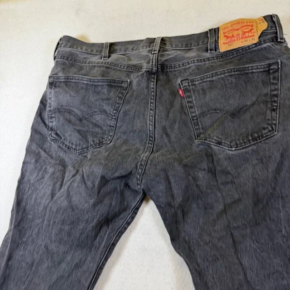 Levis 501 Original Fit Mens Faded Black Denim Jeans W40 L32 Button Fly Straight