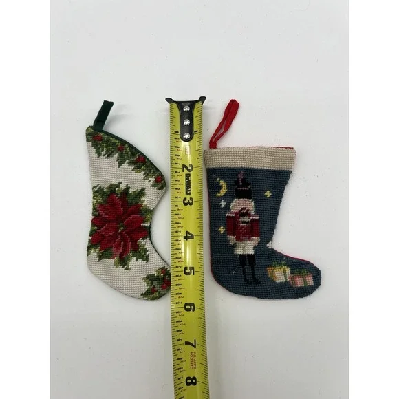 Flatware holder Christmas Poinsettia Stocking Nut Cracker table setting