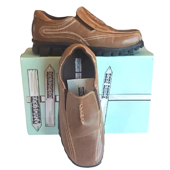 Deer Stags Stadium Dress Loafer Flex Sport Slip On Traction Faux Leather NWT