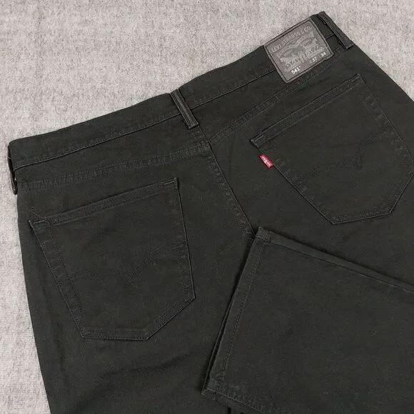 Levis 541 Athletic Fit Jeans Men's 37x34 (Fit 39x33) Black Denim Stretch