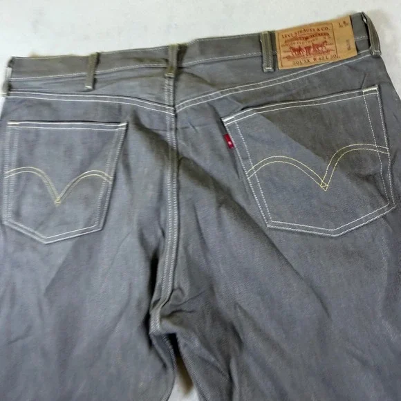 Levi Strauss 501 XX Mens Grey Contrast Stitch Straight Leg Denim Jeans 42x30