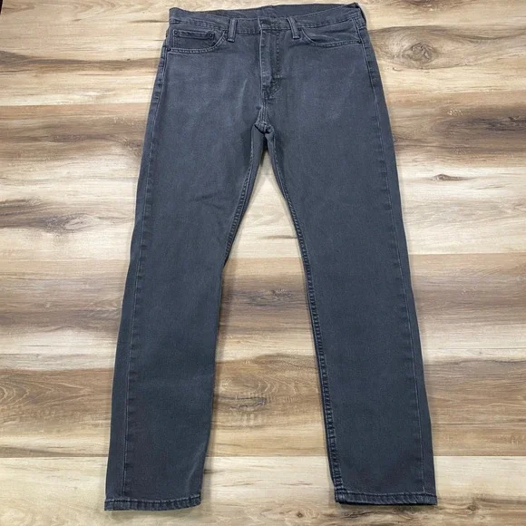 Levis 510 Skinny Jeans Mens 33x30 Streetwear Cotton Blend Slim Charcoal Gray