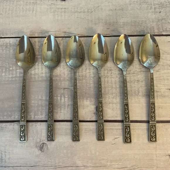 Riviera RIF4 Stainless Flatware Japan Set Of 6 Teaspoons MCM Vintage