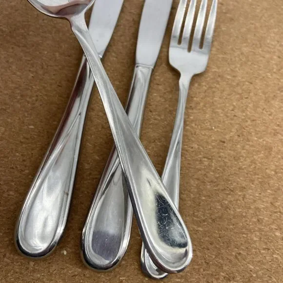 4 Pc Oneida USA Flight Reliance Assortment Fork Spoon Knives Flatware Silverware