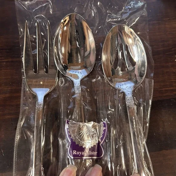 HERITAGE MINT Stainless Flatware 3‎ Pc Serving Set ROYAL ALISTER - NEW UNSEALED