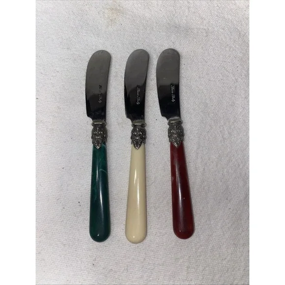 Set Of 3 EME Inox Butter Knives. Made In Italy