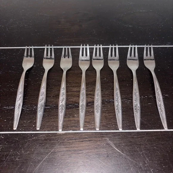 REF2 Stainless Steel by Regent Sheffield Cocktail Forks‎ JAPAN | Set of 8 | MCM