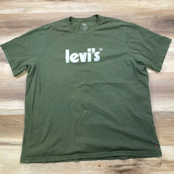 Levi's Graphic T-Shirt Men XL Heritage Cotton Relaxed Fit Olive Green Streetwear