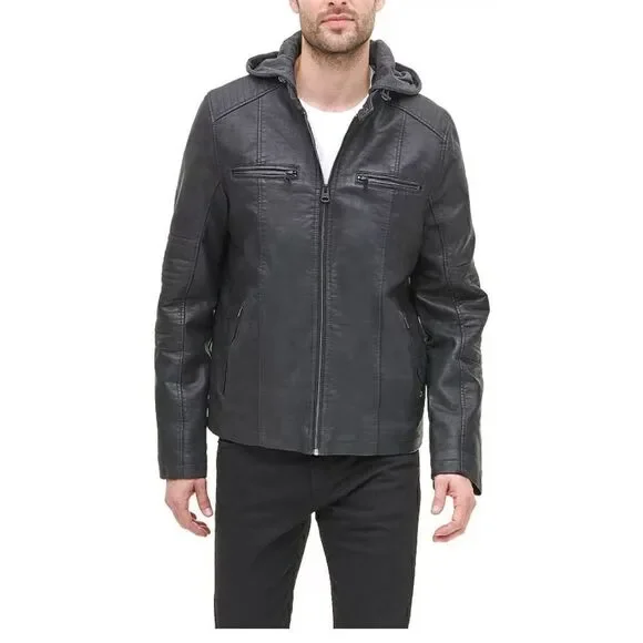 Men's Levi's® Faux-Leather Hooded Racer Jacket