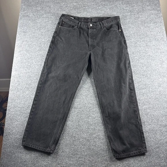 Levis 505 Jeans Mens 40x30 Black Straight Leg Regular Fit Baggy Denim Workwear