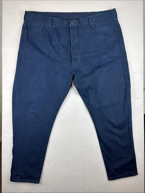Levi’s 501 Men’s Jeans W46 L34 Dark Wash Button Fly Straight Leg Denim Pants