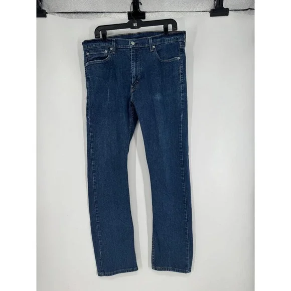 Levis Slim Fit Straight Leg 513 Jeans Mens 36x32 Blue Denim Cotton Dark Wash