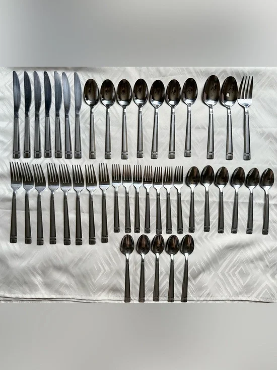 Lot of 43 Cambridge Classic Stainless Steel Flatware Set Forks Knives Spoons