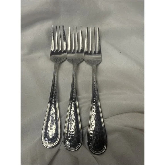 Reed & Barton Stainless DORADO Set of 3 Salad Forks Hammered