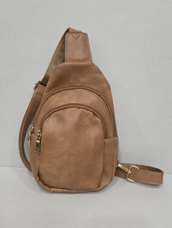 Telena Small Sling Bag for Women Leather Crossbody Fanny Packs Chest Bag for Wom