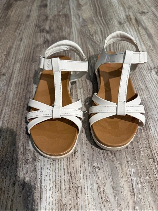 Jellypop White T-Strap Girls Dress Sandals