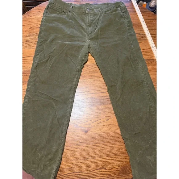 Levis 514 Straight Fit Corduroy Pants Mens 42x30 Olive Green 00514-0953