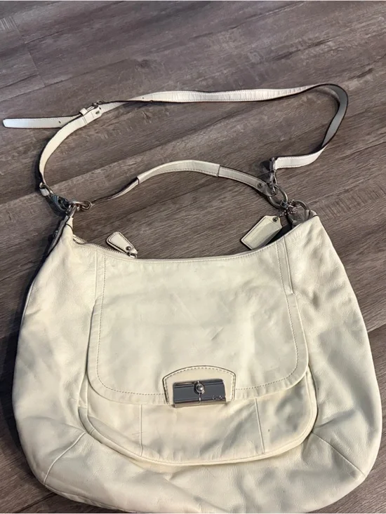 Coach Cream Leather Hobo Satchel