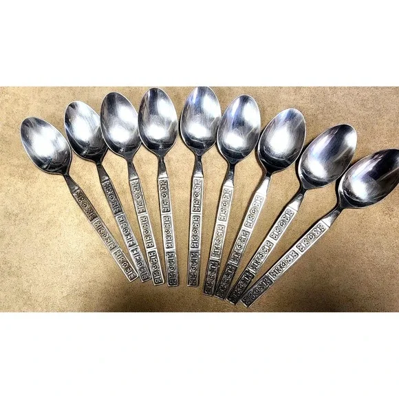 Ginkgo Stainless‎ Flatware Lot of 9 teaspoons
