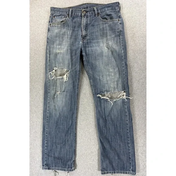 Levi's 569 Destroyed 5 Pocket Jeans (Men's 36x32) Blue‎