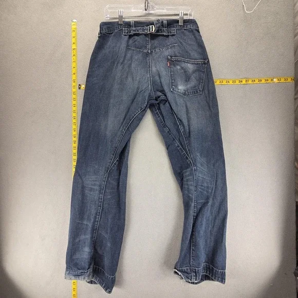 Vintage Levis Engineered Jeans Mens 30x32 Blue Twisted Buckle Back One Pocket
