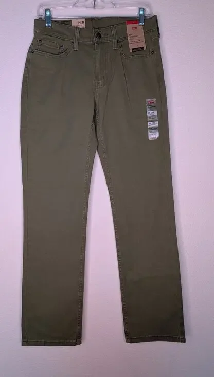 Levi's NWT 514 Straight Stretch 29 x 30 Green Men's Jeans Summer Colorblock