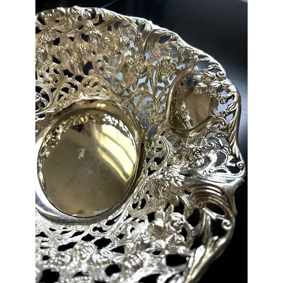 Vintage Godinger Silverplate Pierced Bowl 12
