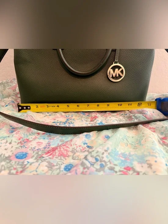 Michael Kors Green Pebbled Leather Satchel/Crossbody