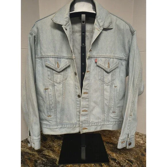 Vintage 1988 LEVI'S 70507 0234 Jean Jacket Size L USA Trucker Denim Light Blue